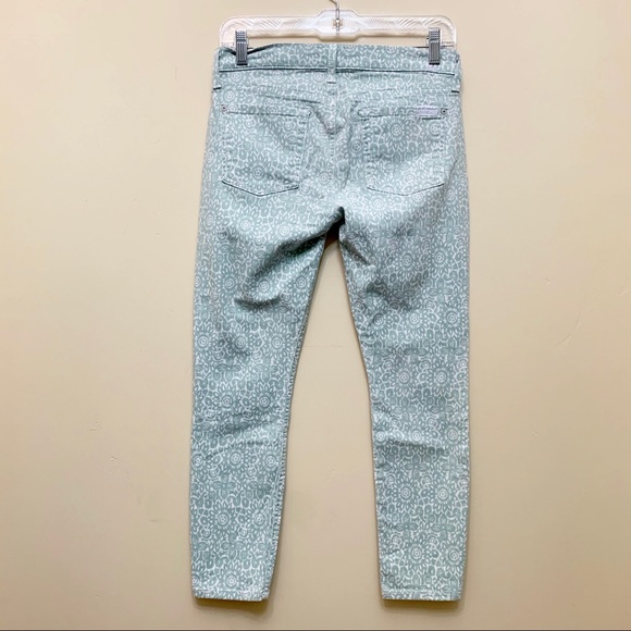 7 For All Mankind Lace Print Skinny Cropped Jeans - Picture 7 of 9